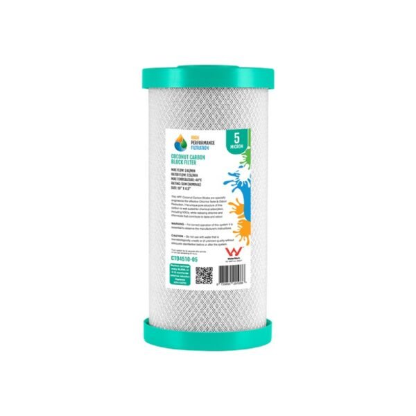 10" x 4.5 5 Micron Coconut Carbon Block Water Filter Cartridge